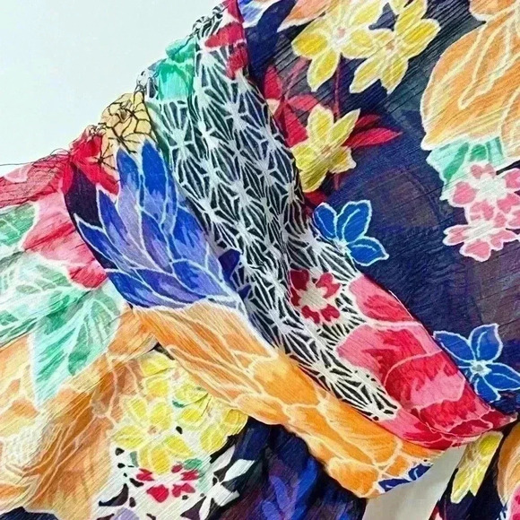 New! Cupio Sheer Floral Cover-Up Swim Tunic Blouse - Picture 6 of 7